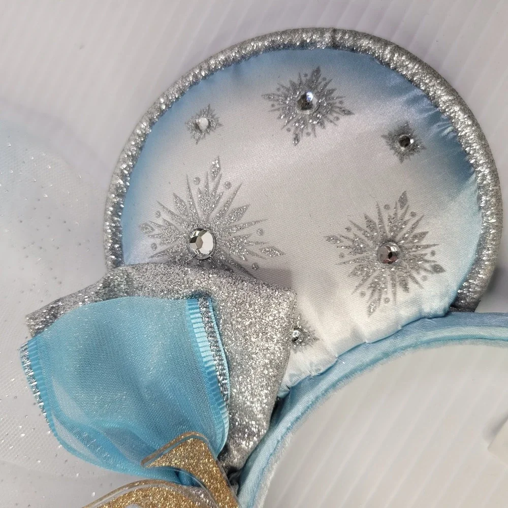 Disney Parks Frozen Elsa Minnie Mouse Rhinestones & Vail Ear Headband